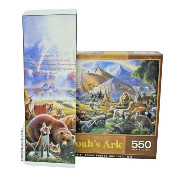 Master Pieces Noah's Ark 550 Piece Jigsaw Puzzle Large Pieces Complete - Picture 5 of 9